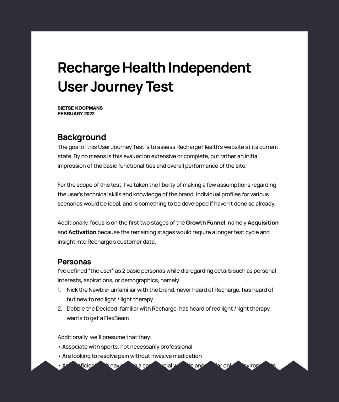 Recharge Independent User Journey Test